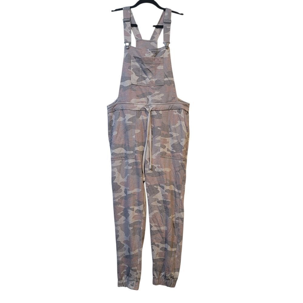 Wallflower Women's Camo Print Jogger Overalls